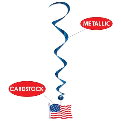 Beistle Fourth of July American Flag Whirls, 2/Pack (54685)