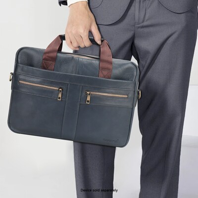 SaharaCase Leather Briefcase, Laptop Compatible, Oxford Blue (LT00084)