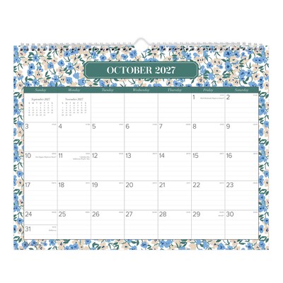 2027 Blue Sky 15" x 12" Monthly Wall Calendar, Yellow/Green (164021)