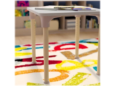 Flash Furniture Bright Beginnings Hercules Square Table, 24" x 24", Height Adjustable, White/Beech (MK-ME088024-GG)