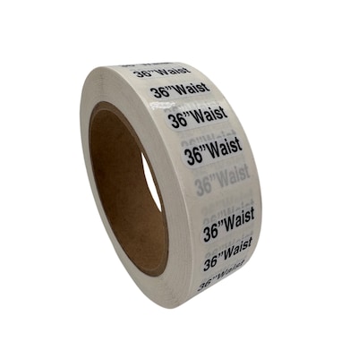 Nahanco 36 Waist Plastic Size Marker, Clear/Black/White, 250/Roll (DSM-478)