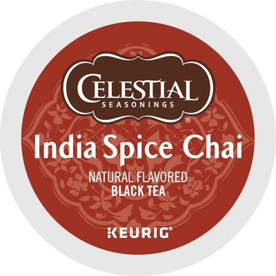 Celestial Seasonings India Spice Chai Herbal Tea, Keurig® K-Cup® Pods, 96/Carton (14738)