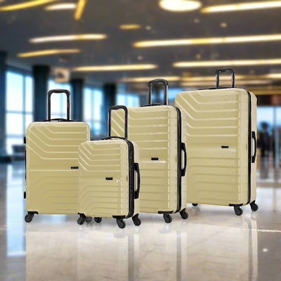 InUSA Aurum 4-Piece Hardside Spinner Luggage Set, TSA Checkpoint Friendly, Champagne (IUAURSMLXL-CHA)