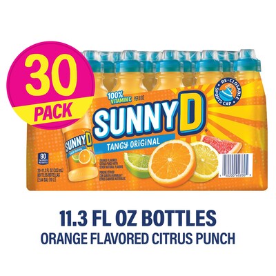 Sunny D Tangy Original Sport Bottle, 11.3 oz., 30/Pack (220-02659)