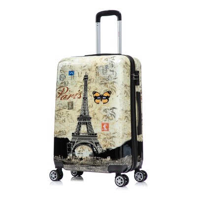 InUSA 24 Hardside Paris Suitcase, 4-Wheeled Spinner, TSA Checkpoint Friendly, Paris (IUAPC00M-PAR)