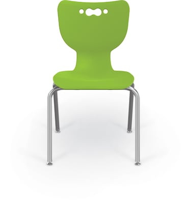 MooreCo 18" Hierarchy Student Chair with 4 Legs, Green/Chrome Base (703673611084)