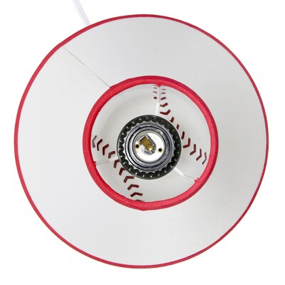 Simple Designs SportsLite 11.5" Tall Athletic Sports Baseball Base Ceramic Bedside Table Desk Lamp (LT1080-BSB)