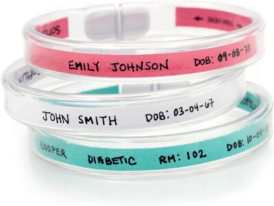 Mabis SoftLink Adult Snap Closure Patient ID Bands, Clear, 50 Bands/Box (D 190)