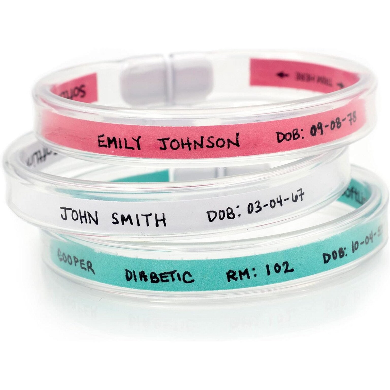 Mabis SoftLink Adult Snap Closure Patient ID Bands, Clear, 50 Bands/Box (D 190)
