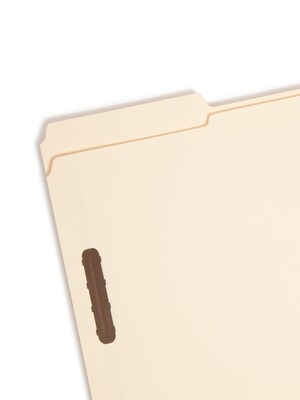 Smead Fastener File Folders, 2 Fasteners, Reinforced 1/3-Cut Tab, Legal Size, Manila, 50/Box (19537)
