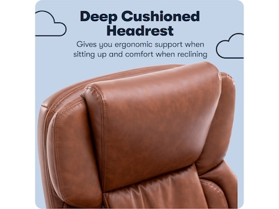 Serta Garret Ergonomic Bonded Leather Swivel Executive Chair, Cognac (43520D)