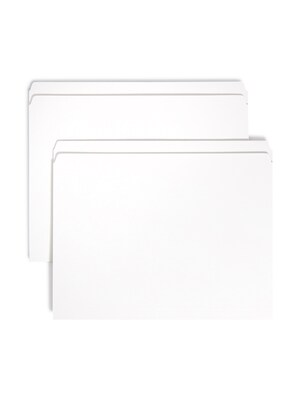 Smead File Folders, 1-Tab, Letter Size, White, 100/Box (12810)