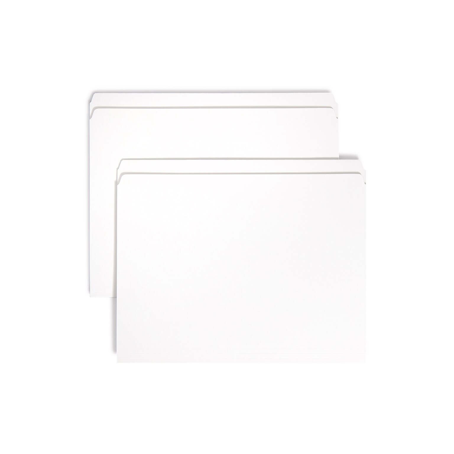 Smead File Folders, 1-Tab, Letter Size, White, 100/Box (12810)