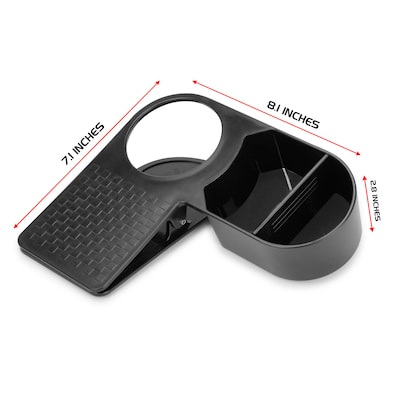 Enhance Clip On Desk Cup Holder with Storage, Black (ENUNCSM100BKWS)
