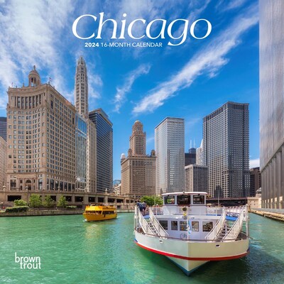 2024 BrownTrout Chicago 7 x 14 Monthly Wall Calendar (9781975462284)