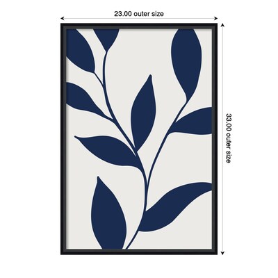 Amanti Art Modern Blue Botanical Abstract Print No 1 by The Creative Bunch Studio Wood Framed Wall Art Print, 23" x 33"