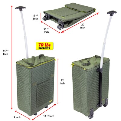 Dbest Smart Cart Travelux Shopper, Olive (01-678MB)
