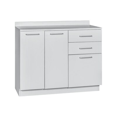 Viva Comfort 36.75"H x 42"W Exam Room Medical Cabinet, 3-Doors, 3-Drawers, Gray (ADIME902-BASE-42-NS-GRY-MK)