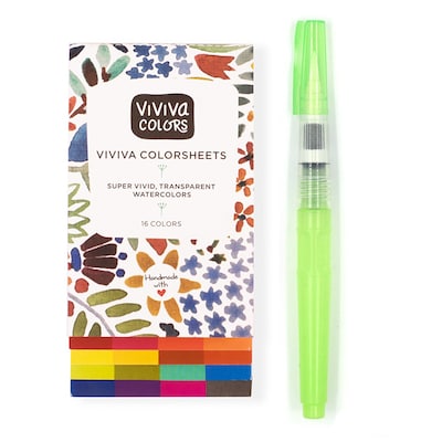 Viviva Watercolor Paint Colorsheets Sketcher Set, Assorted Colors, 16 Colors/Set  (VIV276001)