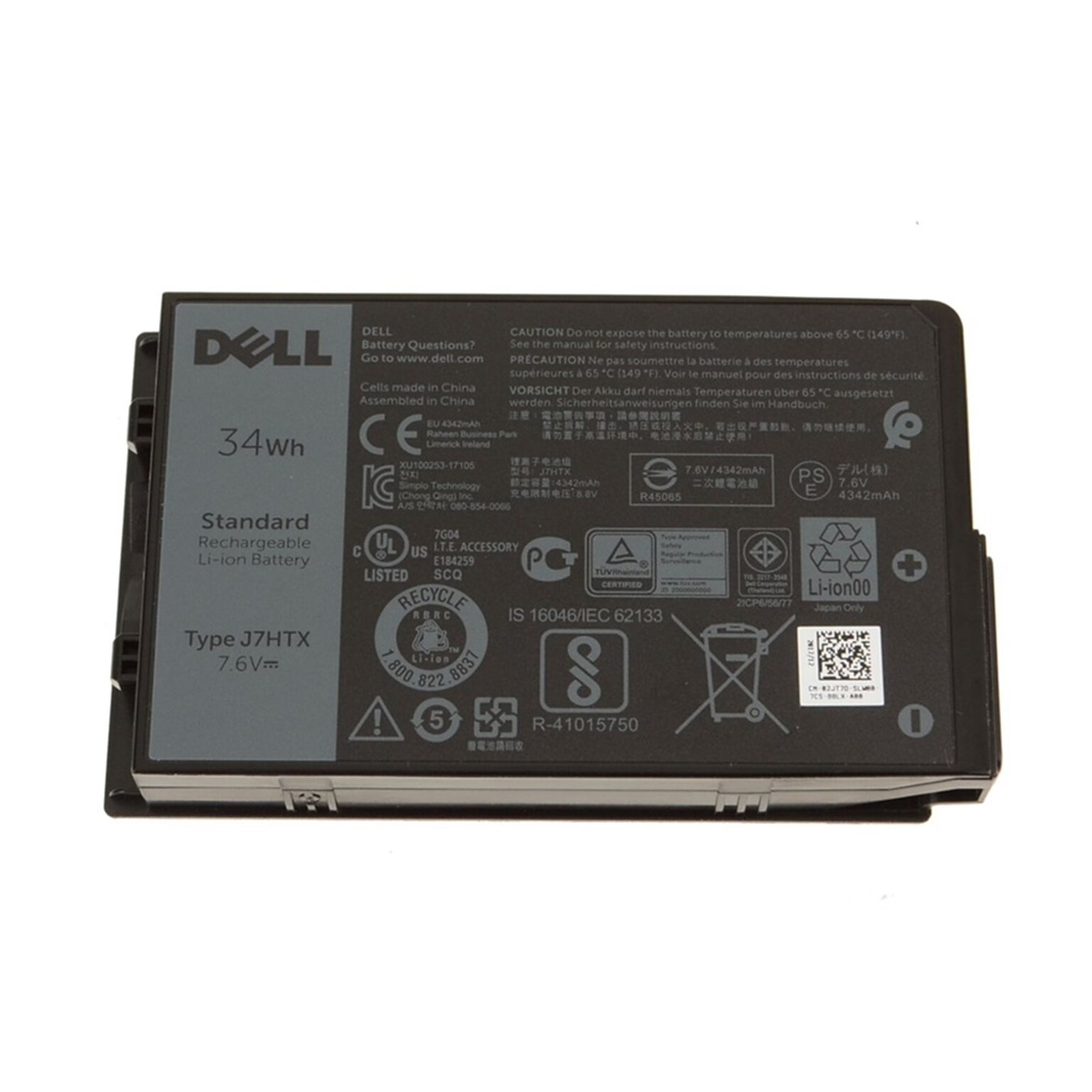 Dell Lithium Ion Laptop Battery for Latitude 12 Rugged Extreme Tablet 7220/7220EX (02JT7D)