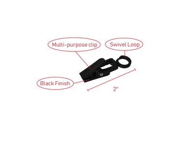 Nahanco 2" Mannequin Multi Purpose Clip, Black, 100/Box (CC2B)