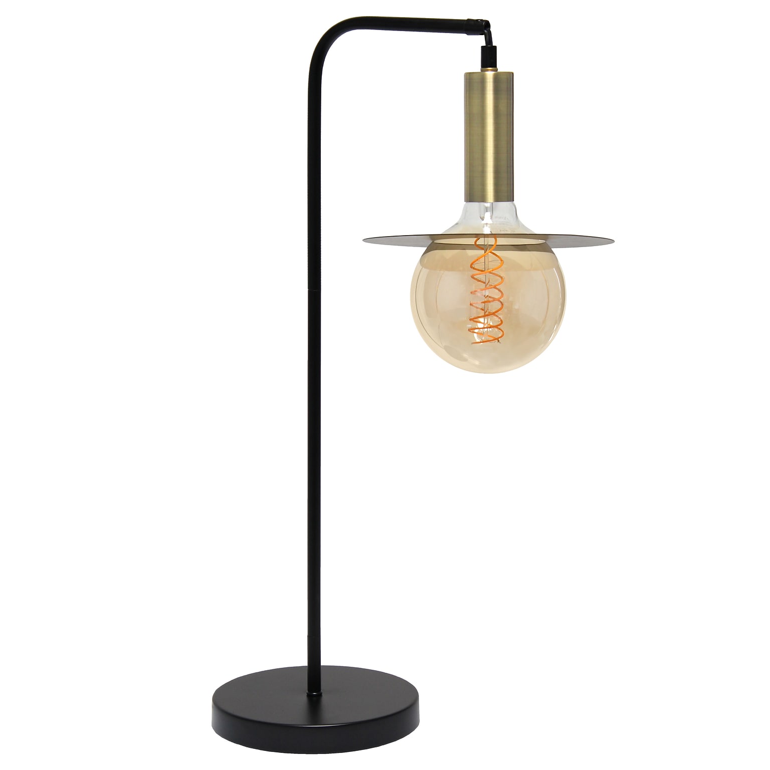Lalia Home Studio Loft Oslo 24 LED Table Lamp, Matte Black/Antique Brass Plated (LHT-4002-BK)