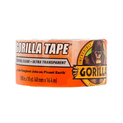 Gorilla Transparent Clear Tape, 1.88 x 18 yds., Crystal Clear (6060002)