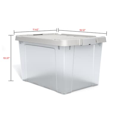 Staples 20 Qt. Latch Lid Storage Bin, Clear (270018/250296)
