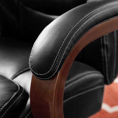 La-Z-Boy Delano Ergonomic Faux Leather Swivel Executive Big & Tall Chair, Black (45833A)