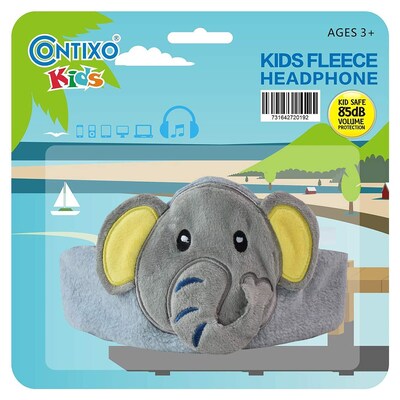 Contixo H1 Adjustable Fleece Headband Headphones, Elephant (CNXH1ELEPHANT)