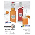 Avery Dissolvable Round Labels, 2 Diameter, White, Pack of 60 (4227)