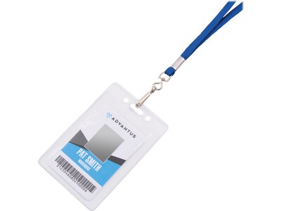 Advantus Deluxe Lanyard with J-Hook, Blue, 100/Box (97129)