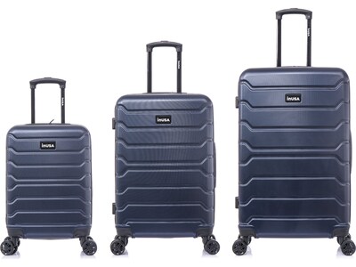 InUSA Trend 3-Piece Hardside Spinner Luggage Set, Blue (IUTRESML-BLU)