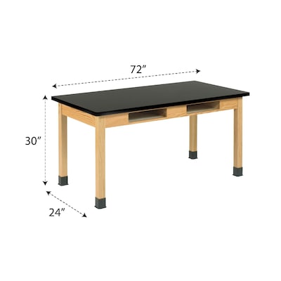 Diversified Woodcrafts School Classroom Rectangular Science Lab Table, 72 x 24, Oak (C7306K30N)