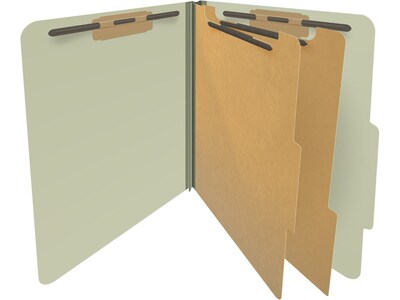 Medical Arts Press Pressboard Classification Folder, 2 Dividers, 2" Expansion, Letter Size, Green, 10/Box (DV-T42-26-3GRN)