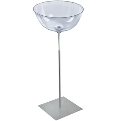 Azar 16 Bowl Floor Display, Silver/Clear (700976)