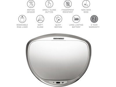 Nine Stars Stainless Steel Sensor Trash Can, 13.2-Gallon, Silver (DZT-50-29SL)