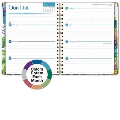 2026-2027 Excello Brands 8.5" x 11" Academic Weekly & Monthly Planner, Paperboard Cover, Tree Seasons (FSHN-AY26-8511-20)