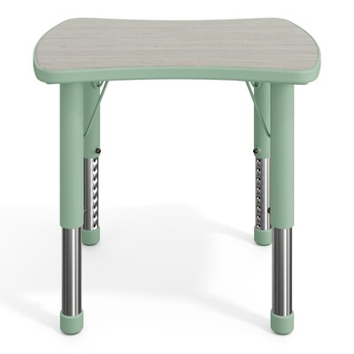 Flash Furniture Wren Rectangular Activity Table, 21.75" x 26.5", Height Adjustable, Light Gray Woodgrain/Sage (YU98RECTBSGE)