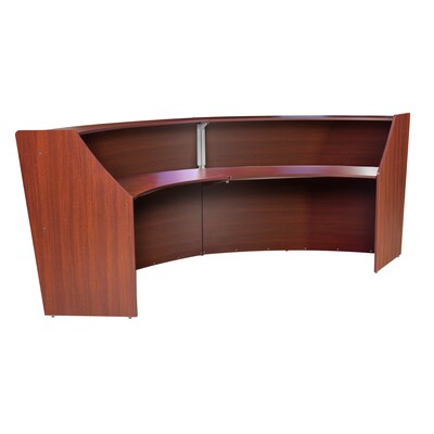 Regency Marque 124.5"W Curved Reception Desk Workstation, Cherry (77292CH)