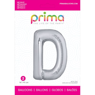 Party City (Air-Filled) 16 D Foil Balloon, Silver, 2/Pack (AM60050268-18)