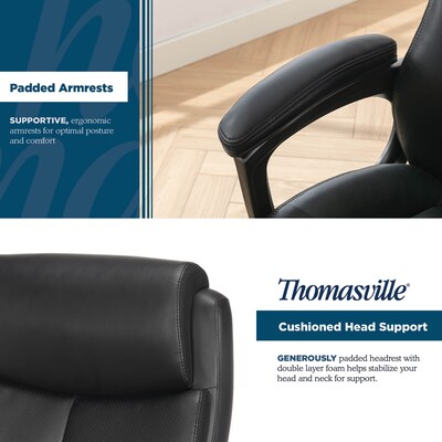 Thomasville Danvers Ergonomic Polyurethane Big & Tall Chair, 400 lb. Capacity, Black (52403-BLK)