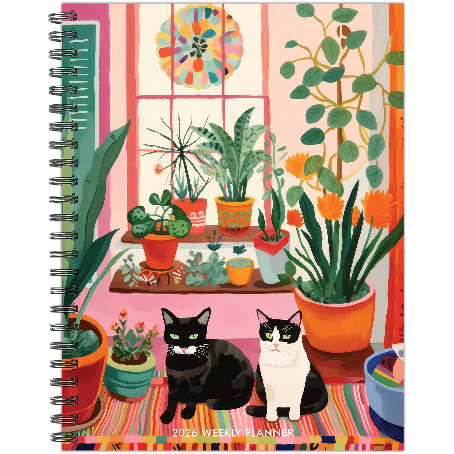 2026 Willow Creek Cats Love Plants 6.50 x 8.50  Weekly Personal Organizer, Paperboard Cover, Multicolored (57728X)
