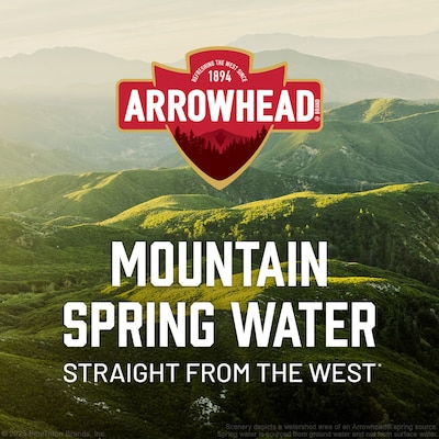 Arrowhead 100% Mountain Spring Water, 33.8 oz. Plastic Bottles, 15/Carton (11475327)