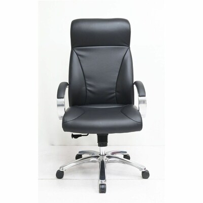 Lorell Pike Ergonomic Polyurethane Swivel Executive Chair, Black (LLR63310)