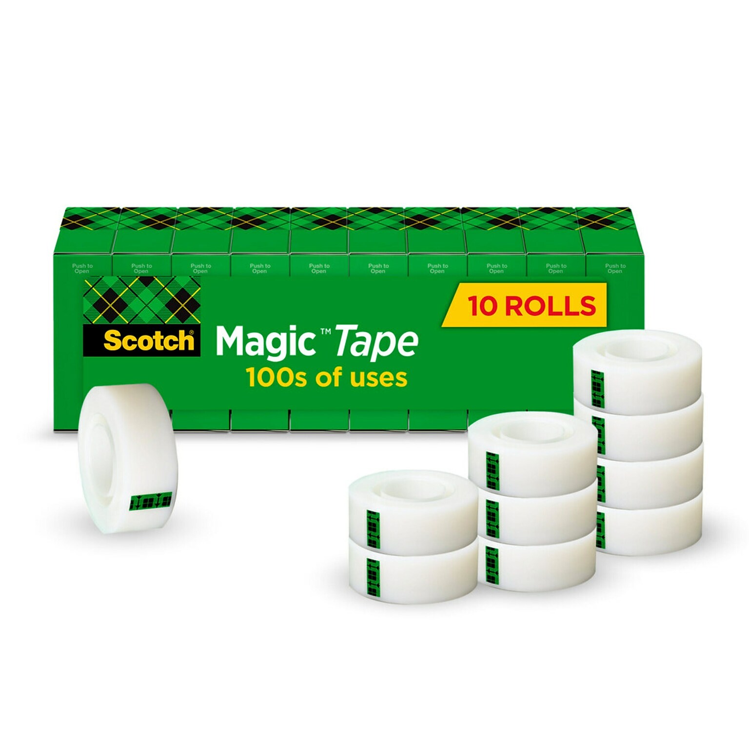 Scotch Magic Invisible Clear Tape Refill, 0.75 x 27.77 yds., 1 Core, Invisible, 10 Rolls/Pack (810P10K)