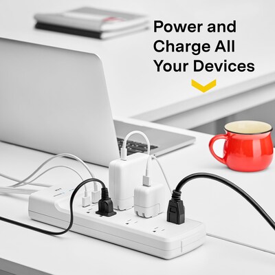 NXT Technologies™ 8-Outlet Plus USB Surge Protector, 6' Cord, 2100 Joules (NX54317)