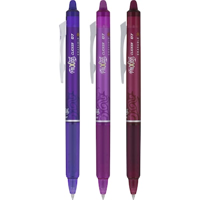 Pilot FriXion Clicker Vibe Erasable Gel Pen, Fine Point, 0.7mm, Assorted Ink, 3/Pack (FXCC3010F)