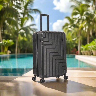DUKAP Zahav 29.52" Hardside Suitcase, 4-Wheeled Spinner, TSA Checkpoint Friendly, Black (DKZAH00L-BLK)