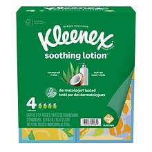 Kleenex Lotion Facial Tissue, 3-Ply, 60 Sheets/Box, 4 Boxes/Pack (25834)